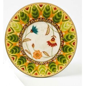 Fitz and Floyd Global Market Red Floral 14 Large Round Serving Bowl Discontinued